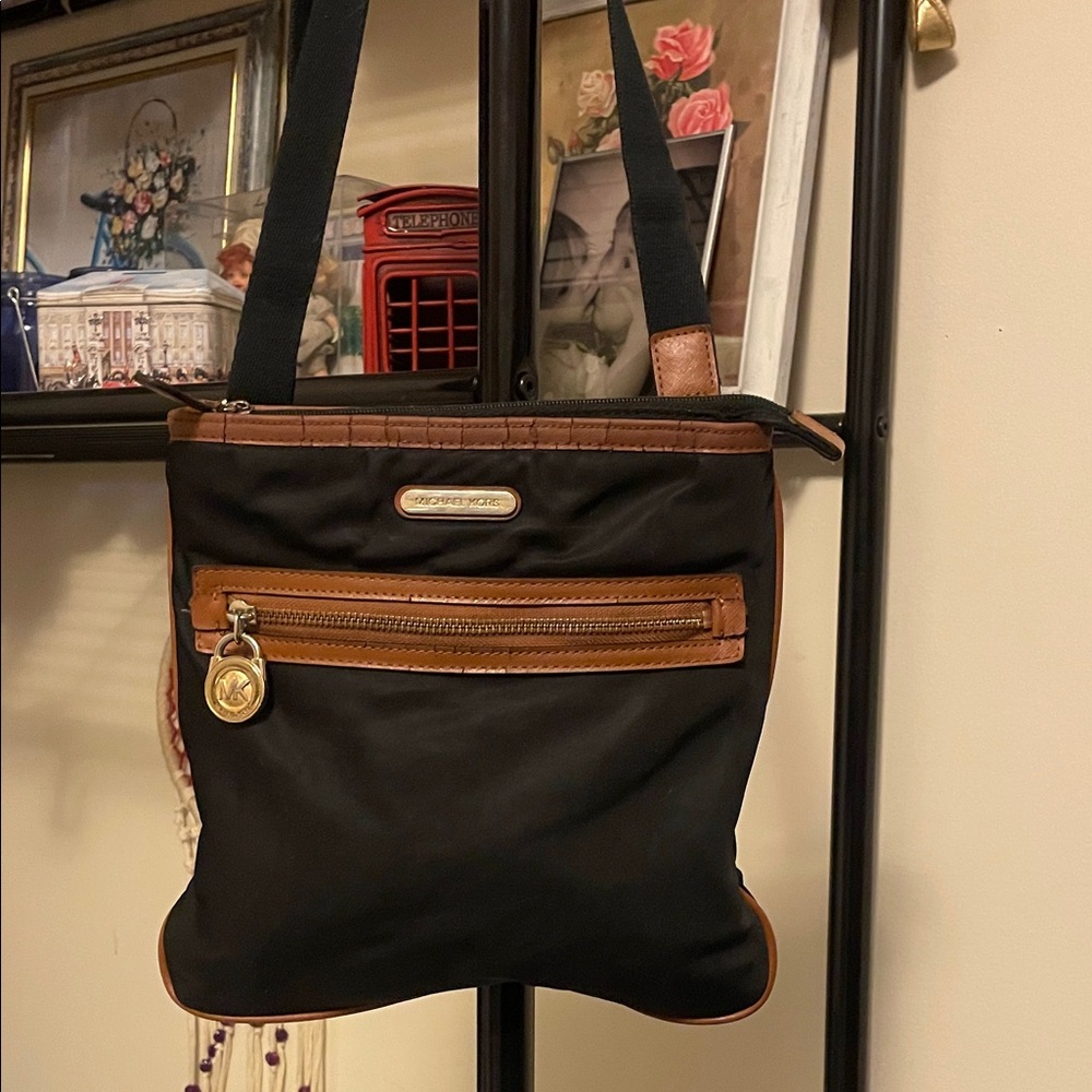 Michael by Michael Kors Black and Tan Crossbody Bag